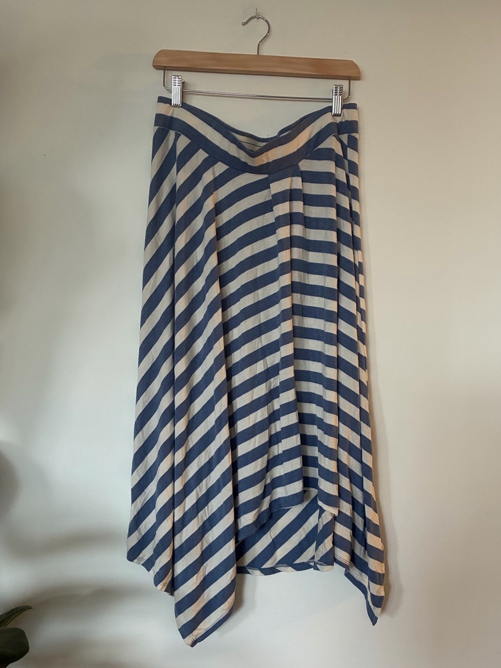 Draped striped skirt